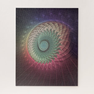 Abstracte slakkenkleurrijke moderne fractal kunst legpuzzel
