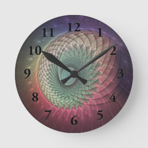 Abstracte slakkenkleurrijke moderne fractal kunst ronde klok
