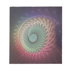 Abstracte slakkenkleurrijke moderne fractalekunst notitieblok