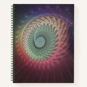 Abstracte slakkenkleurrijke moderne fractalekunst notitieboek