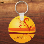 Abstracte Sleutelhanger van Floral Initiaal (Voorkant)