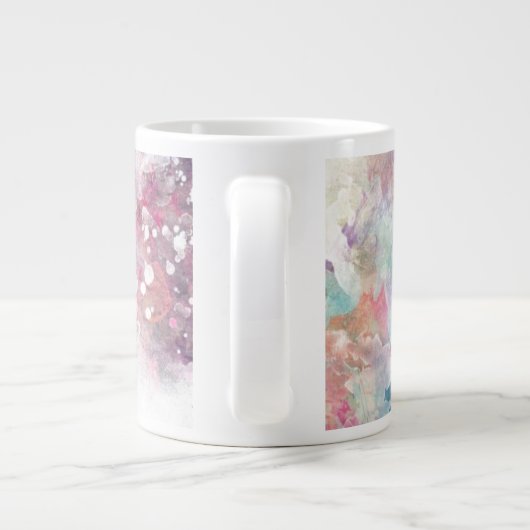 Abstracte slijptextuur met waterverf verf 2 extra grote mok (Achterkant)