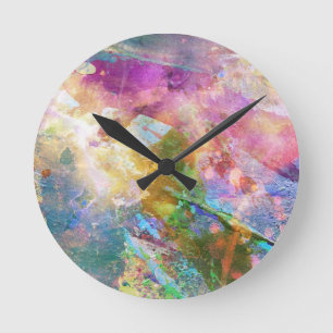 Abstracte slijptextuur met waterverf verf 3 ronde klok