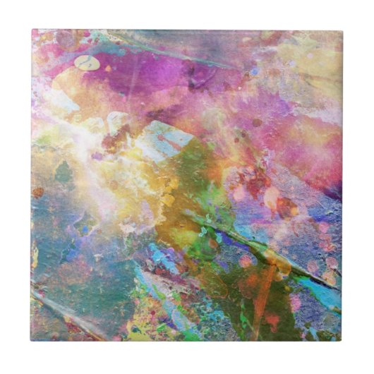 Abstracte slijptextuur met waterverf verf 3 tegeltje (Voorkant)