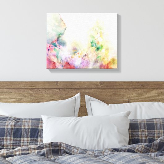 Abstracte slijptextuur met waterverf verf canvas afdruk (Insitu (Slaapkamer))