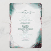 Abstracte smaragdgroene huwelijksceremonie programma (Achterkant)