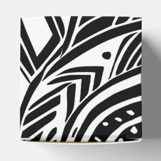 Abstracte snede voor zwarte en witte tribale bedankdoosjes (Bovenkant)