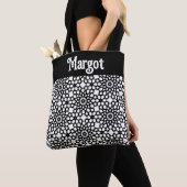 Abstracte Sneeuwvlok in Classic Zwart en Wit Draagtas (Dichtbij)