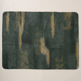 Abstracte Soft Hues Deep Green & Gold Sherpa Blank Deken