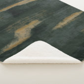 Abstracte Soft Hues Deep Green & Gold Sherpa Blank Sherpa Deken (3/4)