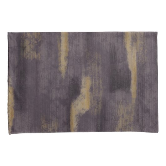 Abstracte Soft Hues Deep Plum & Gold Kussensloop (Voorkant-Rechts)