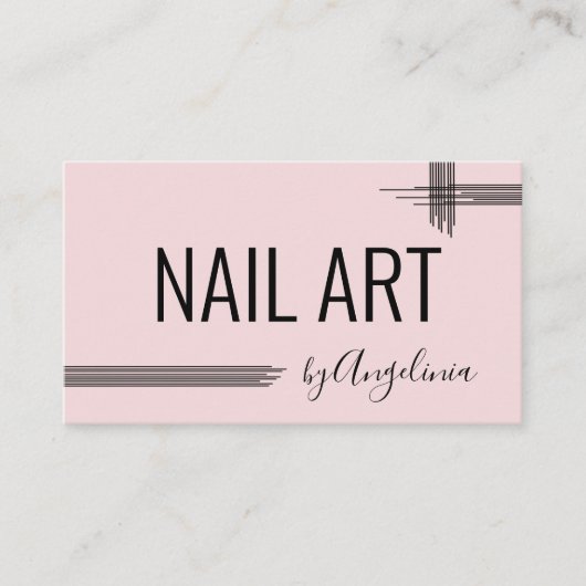 Abstracte Spa Massage Sauna Nails roze Visitekaartje (Voorkant)