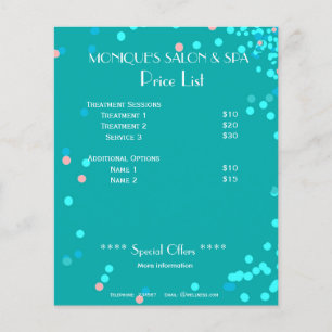 Abstracte spa-prijslijst A5-folder blauw water Flyer
