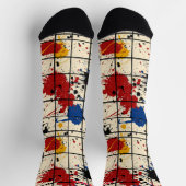 Abstracte Spatten Sokken met Geometrisch Raster (Top)