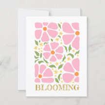 Abstracte speelse roze bloemen