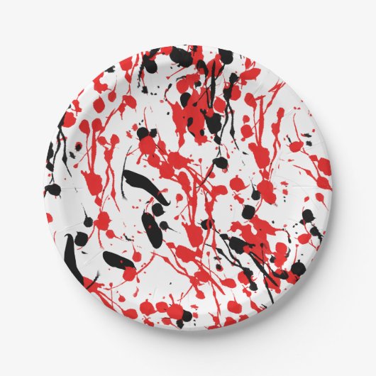 Abstracte spiegel en druppel papieren bordje (Voorkant)