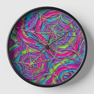 Abstracte Spinnenweb Neon Kant Klokken