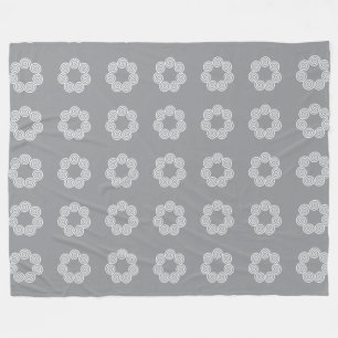 Abstracte spiraal cirkelpatroon op grijs fleece deken