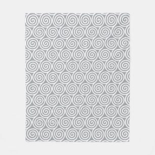 Abstracte spiraal cirkels op kwikzilver grijs fleece deken