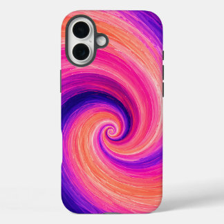 Abstracte Spiraal Verf Wervelend Patroon iPhone 16 Plus Hoesje