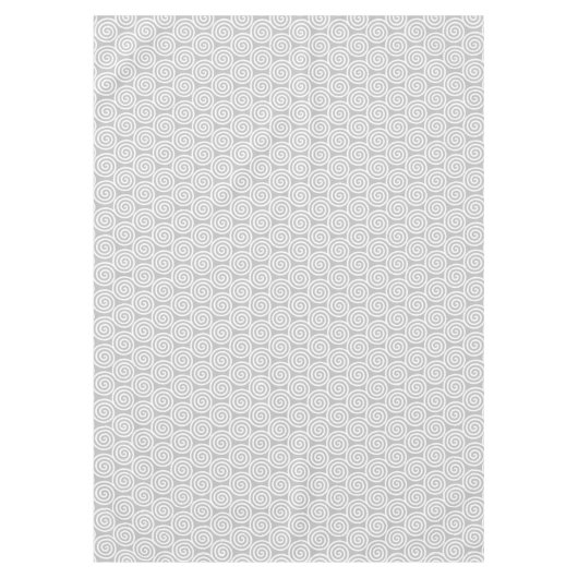 Abstracte spiraalcirkels in lichtgrijs en wit tafelkleed (Voorkant)