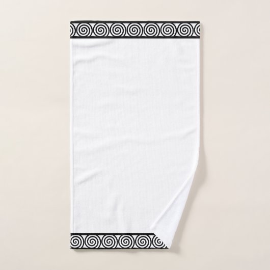 Abstracte spiraalcirkels in zwart-wit bad handdoek (Handdoek)