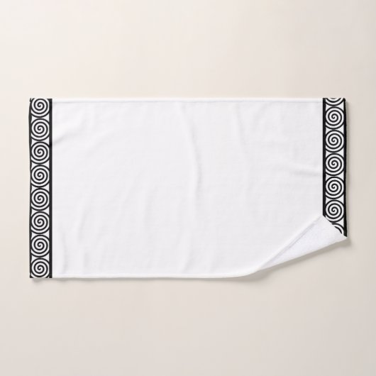 Abstracte spiraalcirkels in zwart-wit bad handdoek (Handdoek)