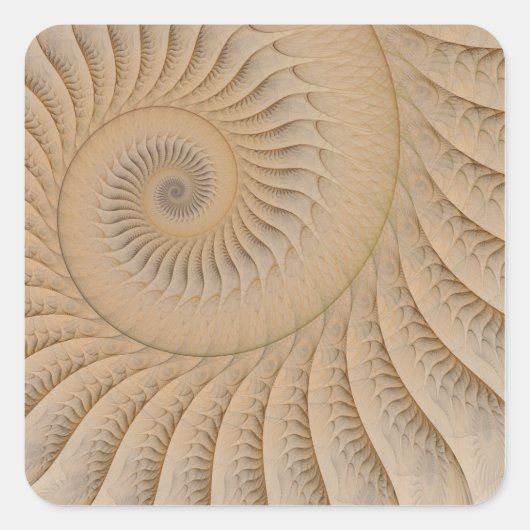 Abstracte spiraalvormig vierkante sticker (Voorkant)