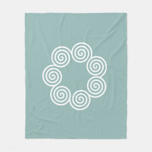 Abstracte spiraalvormige cirkels in zilverkleurig  fleece deken