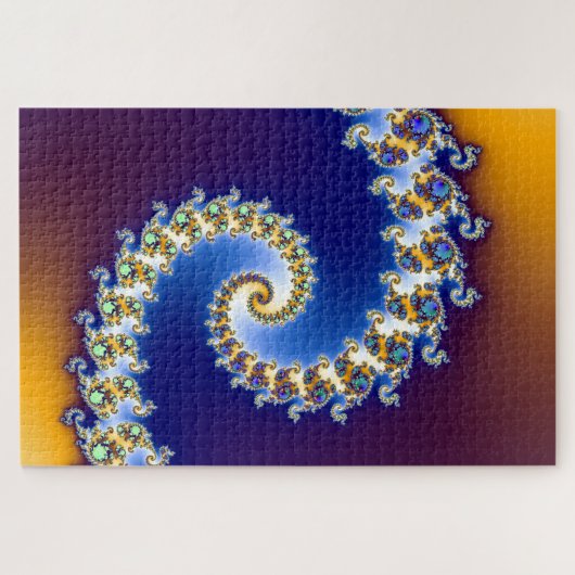 Abstracte spiraalvormige fractale verloop legpuzzel (Horizontaal)