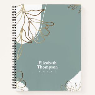 Abstracte spiral notebook met mint en moss notitieboek
