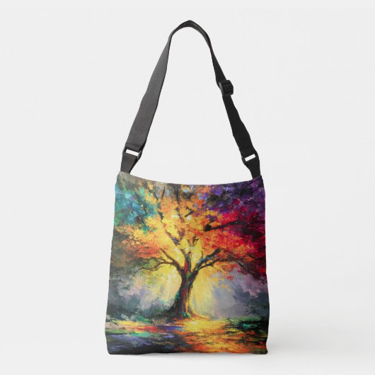 Abstracte Spirituele Natuur Levensboom Crossbody Tas (Voorkant)