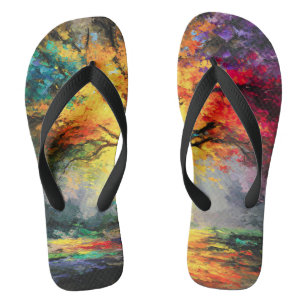 Abstracte Spirituele Natuur Levensboom Teenslippers