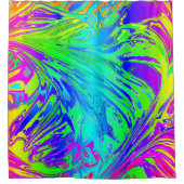 Abstracte Splashing regenboogvloeistof Douchegordijn (Voorkant)