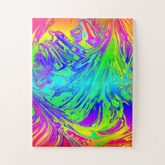 Abstracte Splashing regenboogvloeistof Legpuzzel (Verticaal)