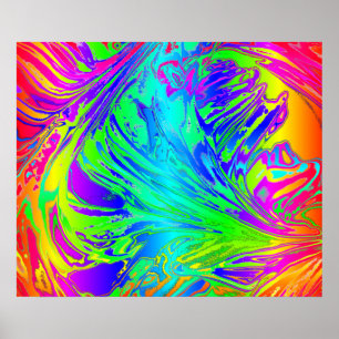 Abstracte Splashing regenboogvloeistof Poster
