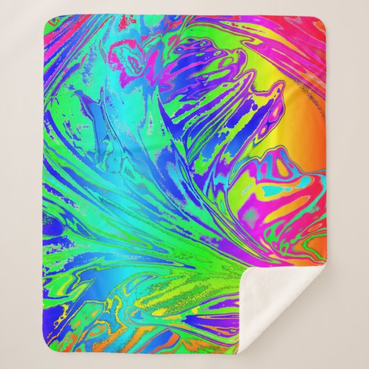 Abstracte Splashing regenboogvloeistof Sherpa Deken (Voorkant)