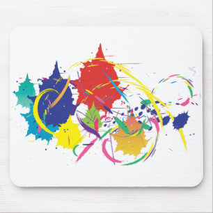 Abstracte Splatter Paint Vector Digital Art Cool Muismat