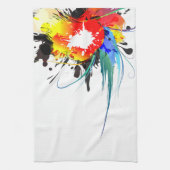 Abstracte Spletters van Wilde Parrot Paint Theedoek (Verticaal)