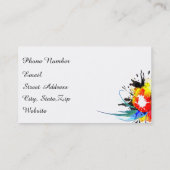 Abstracte Spletters van Wilde Parrot Paint Visitekaartje (Achterkant)