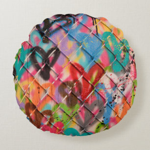 Abstracte Spray Paint Texture Background, street, Rond Kussen