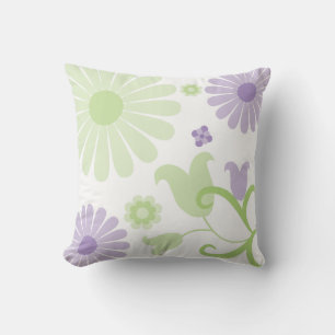 Abstracte Spring Green Lavendel Funky Bloemen Kussen