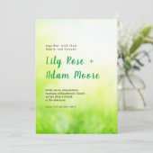 Abstracte Spring Green Meadow Wedding Invitation Kaart (Staand voorkant)
