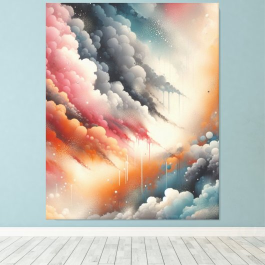 Abstracte spuitverf canvas afdruk (Insitu (Houten vloer))