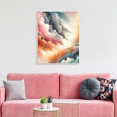 Abstracte spuitverf canvas afdruk (Insitu (Woonkamer))