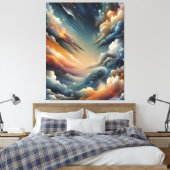 Abstracte spuitverf canvas afdruk (Insitu (Slaapkamer))