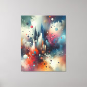 Abstracte spuitverf stretched canvas afdrukken (Voorkant)