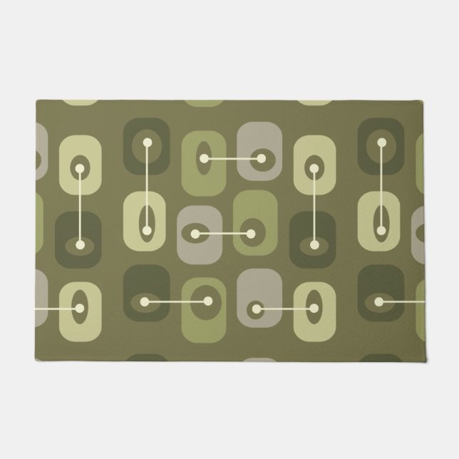 Abstracte Squishy Cubes Olive Green Deurmat (Voorkant)