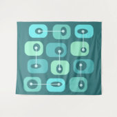 Abstracte Squishy Cubes Turquoise Wandkleed (Voorkant (horizontaal))