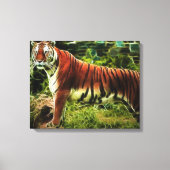 Abstracte staande tijger gewikkeld doek canvas afdruk (Voorkant)